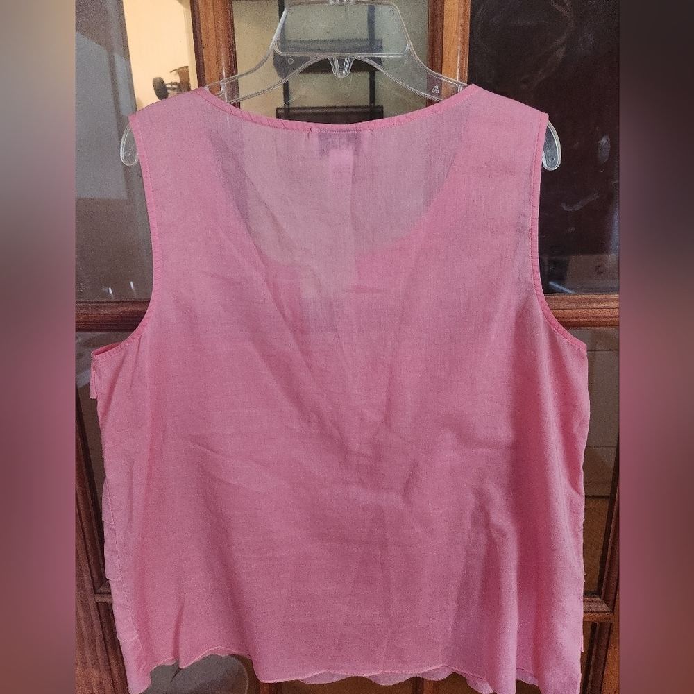 LOFT Pink Ruffled Tank Blouse - Picture 2 of 4